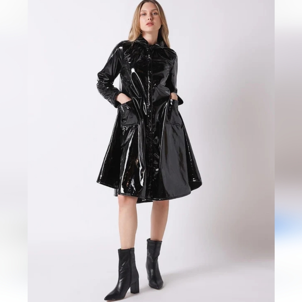 PU Patent Swing Raincoat/Jacket